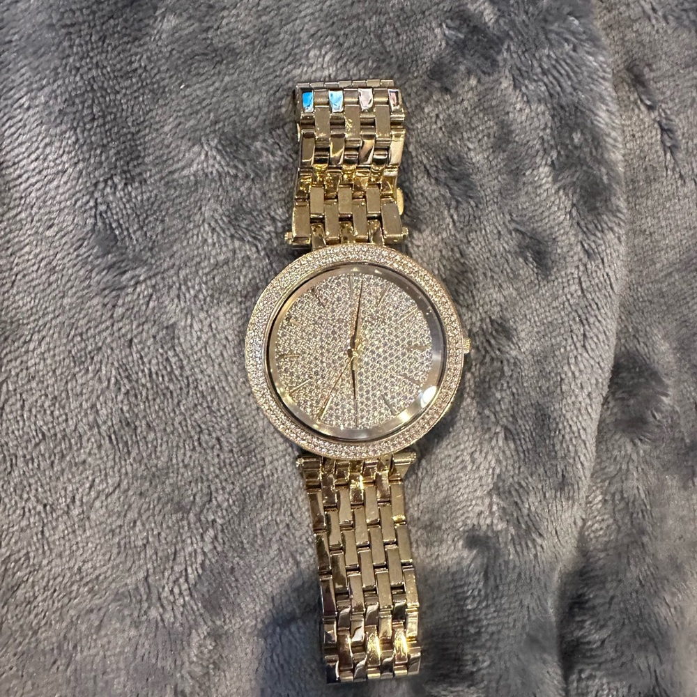 Gold and Silver Watch with Crystal Accents